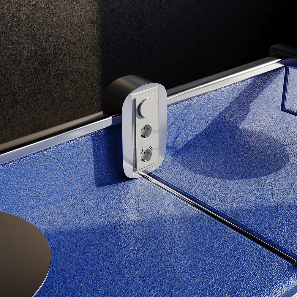 Розетка с USB, А+А Voltum S70 VLS040405 (сталь)