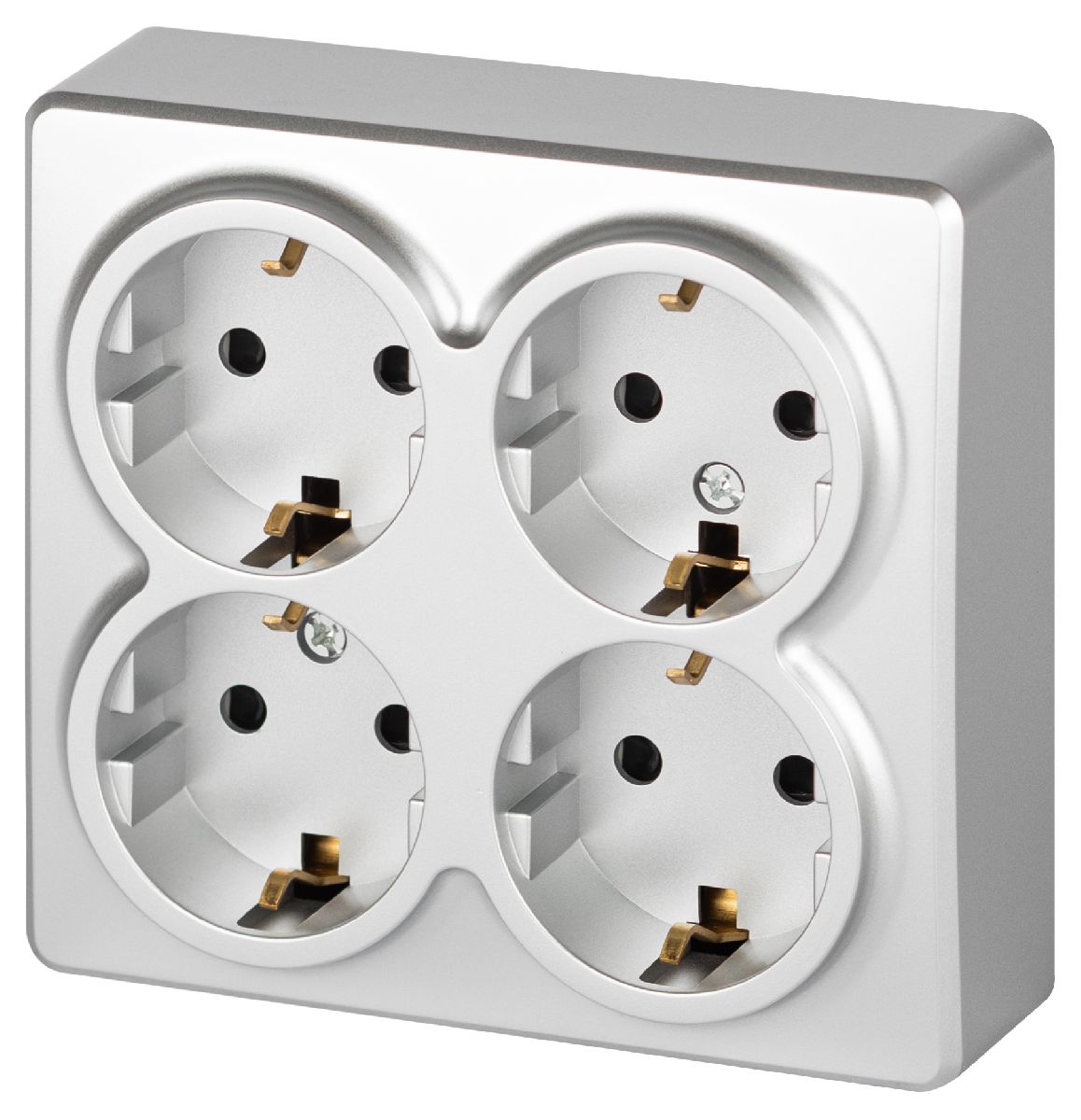 Розетка четырехместная с заземлением со шторками Эра 11-2211-03 Б0063022