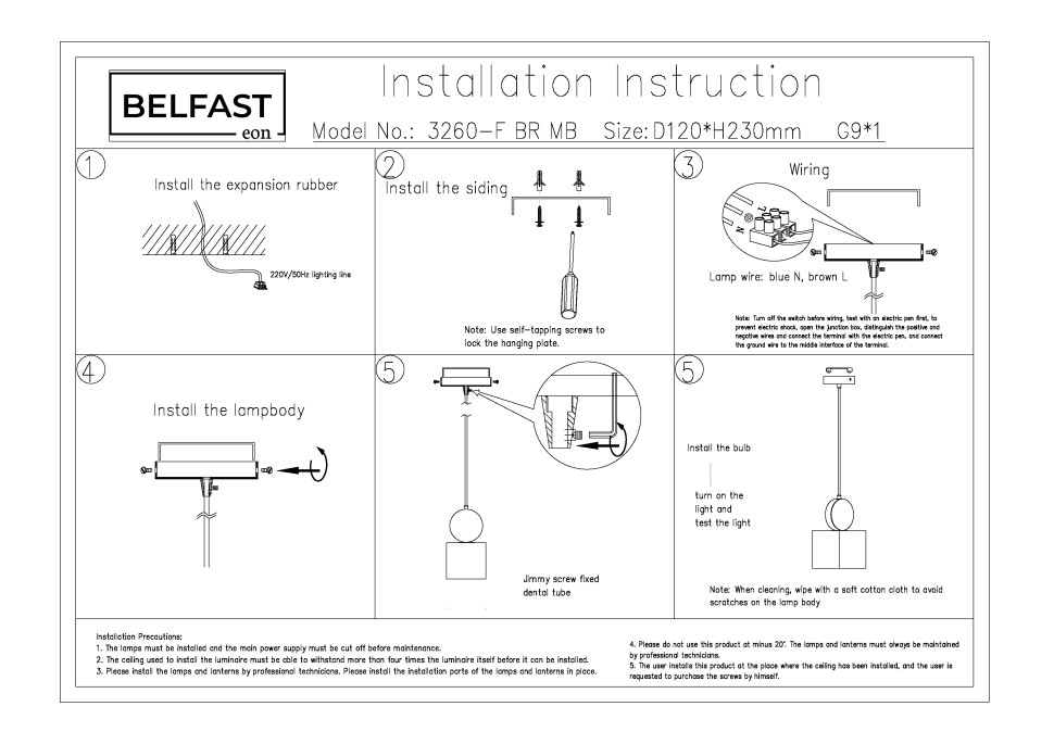 Подвесной светильник Belfast Ravenhill 3260-F BR MB