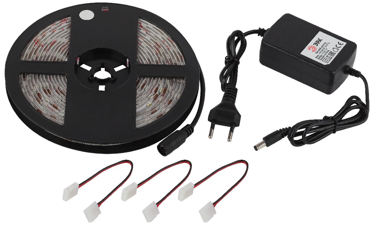 Комплект светодиодной ленты Эра 12В 5050 14,4Вт/м 6500K 5м IP65 5050kit-14,4-60-12-IP65-6500-5m Б0043068 Комплект светодиодной ленты Эра 12В 5050 14,4Вт/м 6500K 5м IP65 5050kit-14,4-60-12-IP65-6500-5m Б0043068