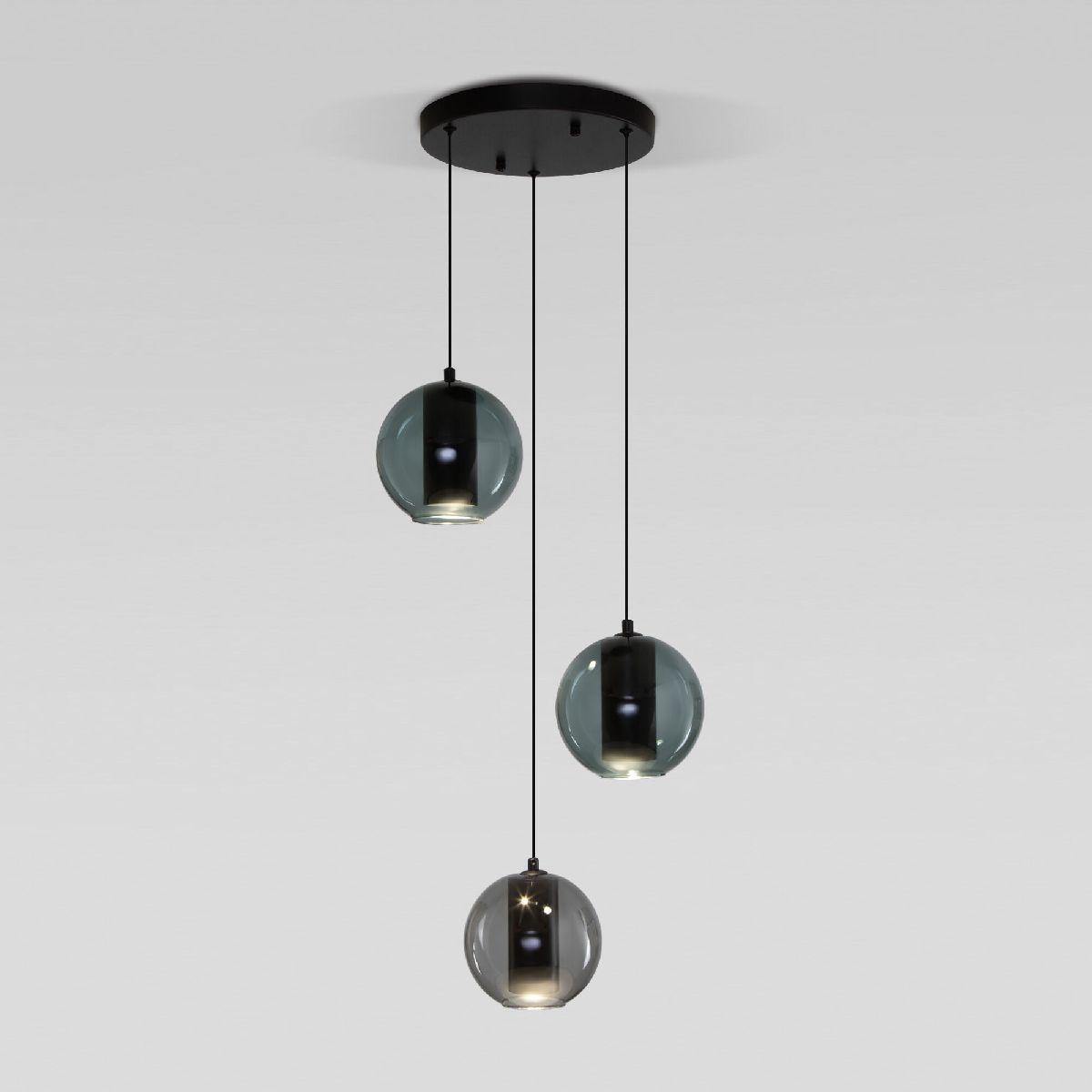 Подвесной светильник Eurosvet Cobble 50258/3 LED дымчатый/бирюзовый a064555 Подвесной светильник Eurosvet Cobble 50258/3 LED дымчатый/бирюзовый a064555