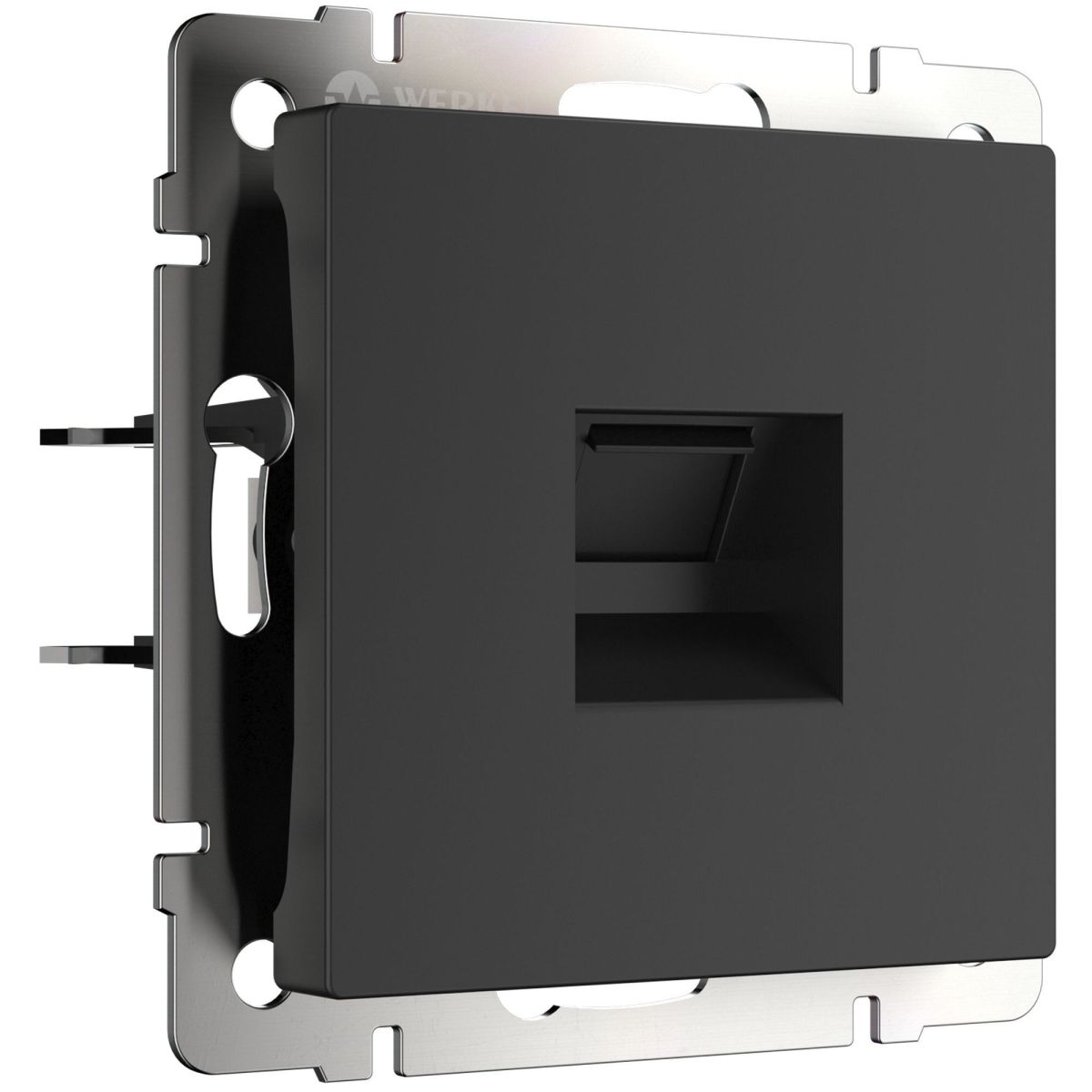 Телефонная розетка  RJ-11 черный матовый Werkel WL08-RJ-11 4690389086755 a035938