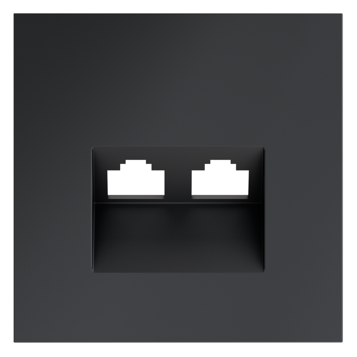 Накладка для розетки компьютерной двойной RJ45+RJ45 кат.6 Voltum S70 (графит) VLS001407