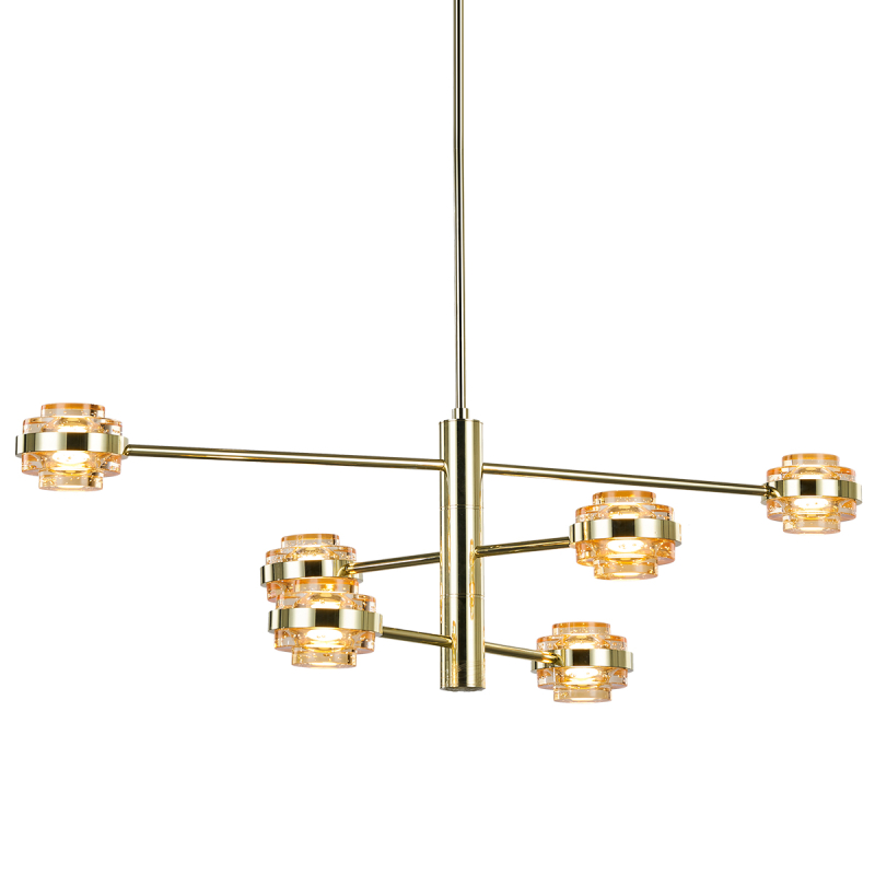 Люстра на штанге Delight Collection MD22030002 MX22030002-6A gold/champagne Люстра на штанге Delight Collection MD22030002 MX22030002-6A gold/champagne