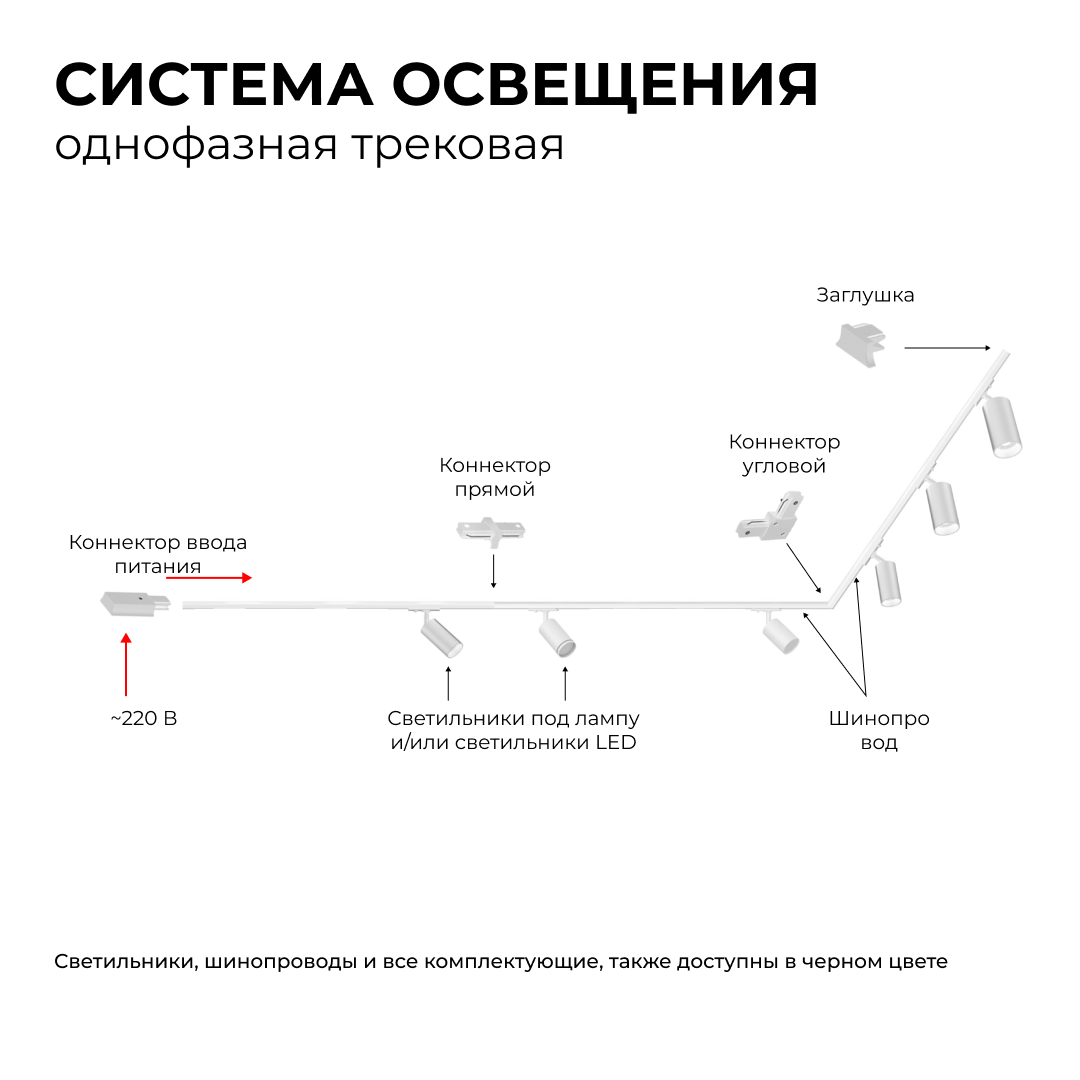Трековый однофазный светильник Apeyron 25-03