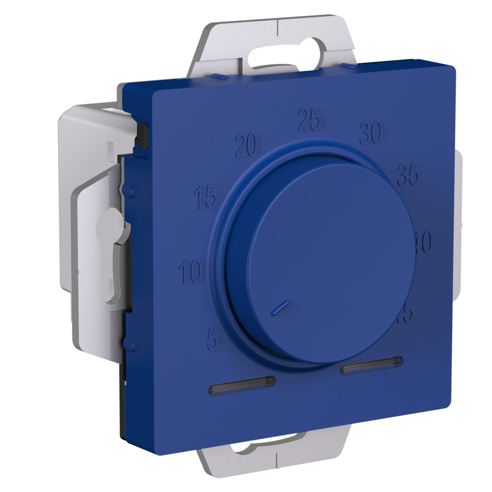 Термостат электрон. теплого пола с датчиком, 10A, механизм Systeme Electric AtlasDesign Аквамарин ATN001135