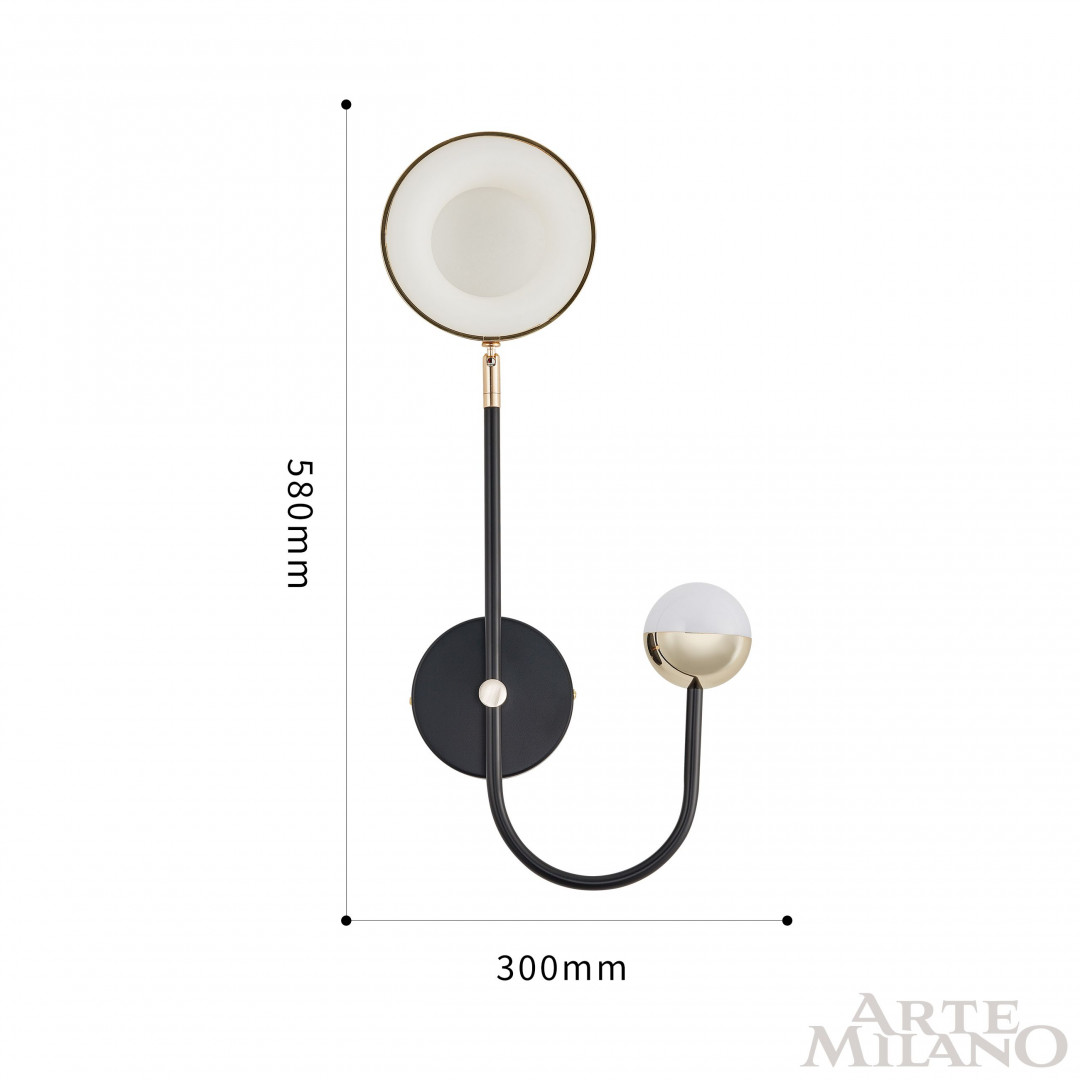 Бра Arte Milano Ferrara 273299/1+1 BK/GD