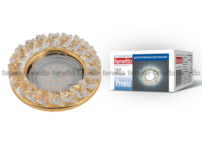 Встраиваемый светильник Fametto Peonia DLS-P121 GU5.3 GOLD/CLEAR Встраиваемый светильник Fametto Peonia DLS-P121 GU5.3 GOLD/CLEAR