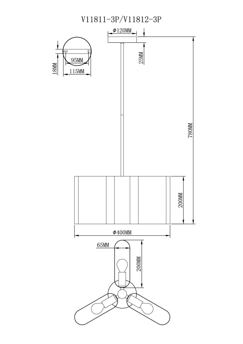 Подвесной светильник Moderli Metalicana V11812-3P