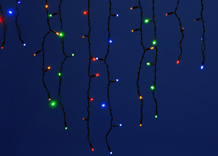 Уличная светодиодная гирлянда Uniel бахрома (UL-00003933) разноцветный ULD-B3010-200/TBK Multi IP67