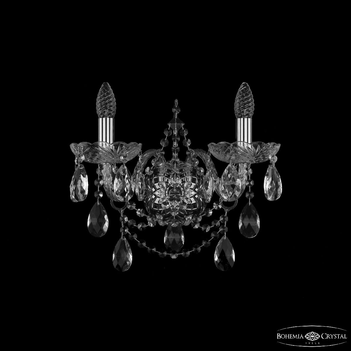 Бра Bohemia Ivele Crystal 1411B/2/160/XL Ni Бра Bohemia Ivele Crystal 1411B/2/160/XL Ni