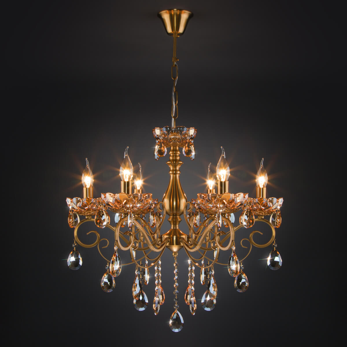 Подвесная люстра Eurosvet 10109/6 бронза/тонированный хрусталь Strotskis