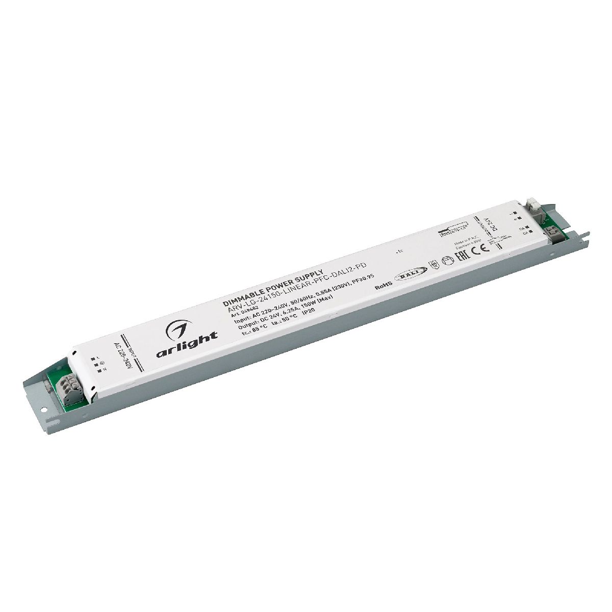 Блок питания Arlight ARV-LG-24150-LINEAR-PFC-DALI2-PD (24V, 6.25A, 150W) 049482 Блок питания Arlight ARV-LG-24150-LINEAR-PFC-DALI2-PD (24V, 6.25A, 150W) 049482