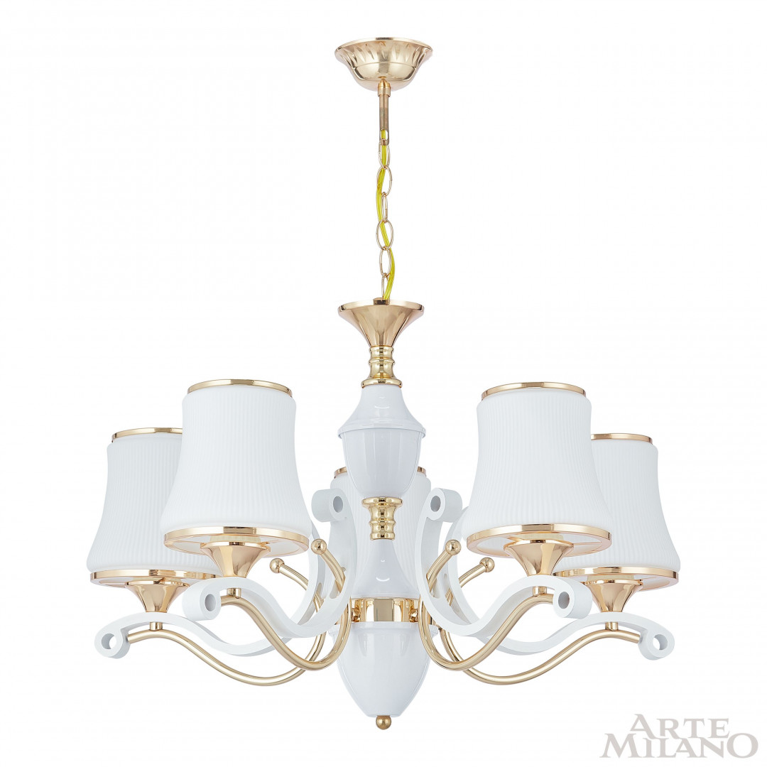 Подвесная люстра Arte Milano Florentia-3987 303987/5 Wh/Gd