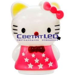 Светодиодный светильник-ночник "Hello Kitty", 220V, 1W, Красный