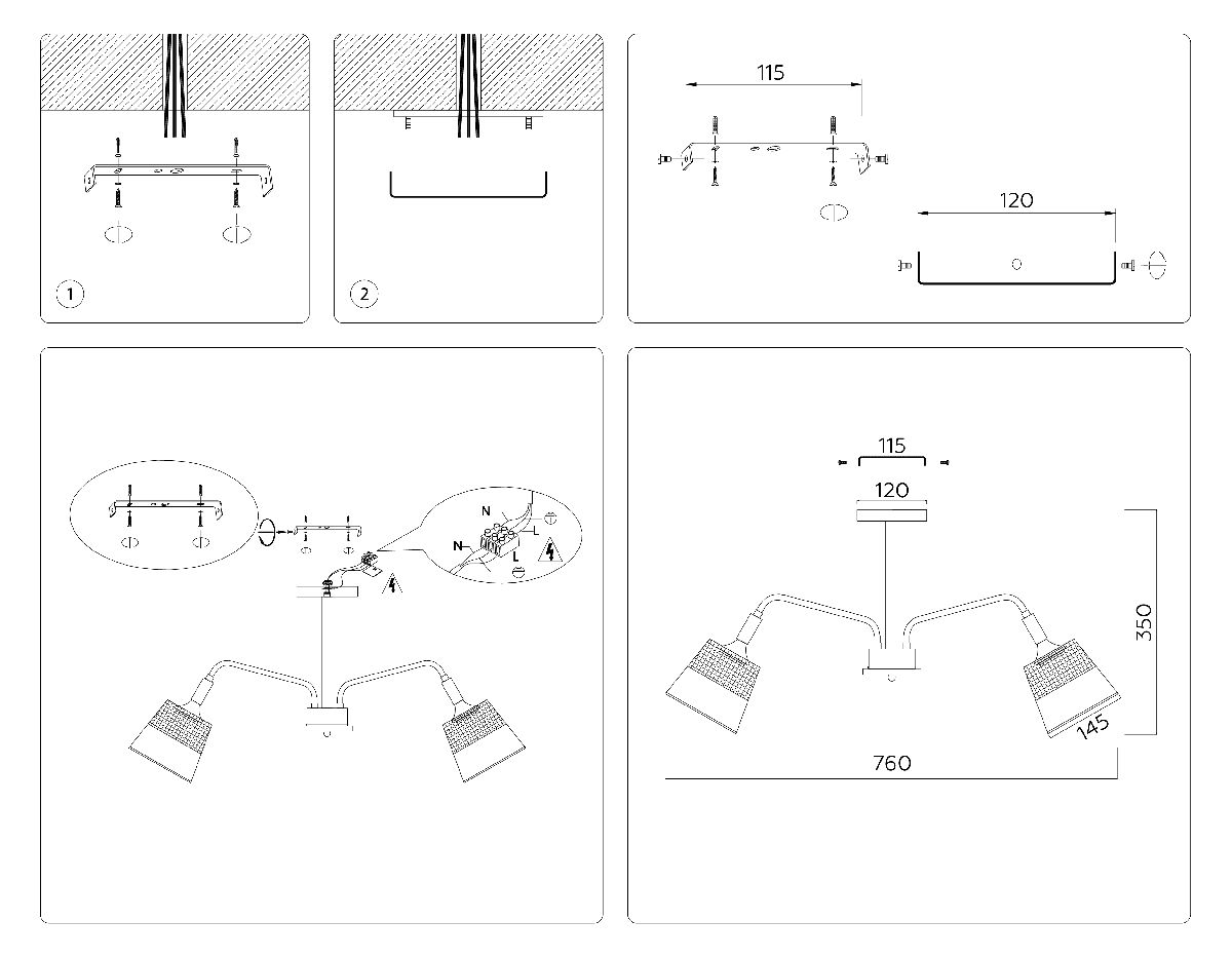 Люстра на штанге Ambrella Light Modern Losk TR4737 Люстра на штанге Ambrella Light Modern Losk TR4737