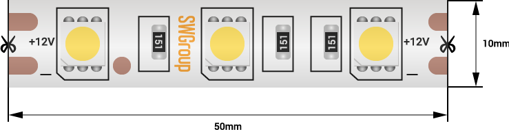 Светодиодная лента SWG SWG560-24-14.4-WW-68-M 013190 Светодиодная лента SWG SWG560-24-14.4-WW-68-M 013190