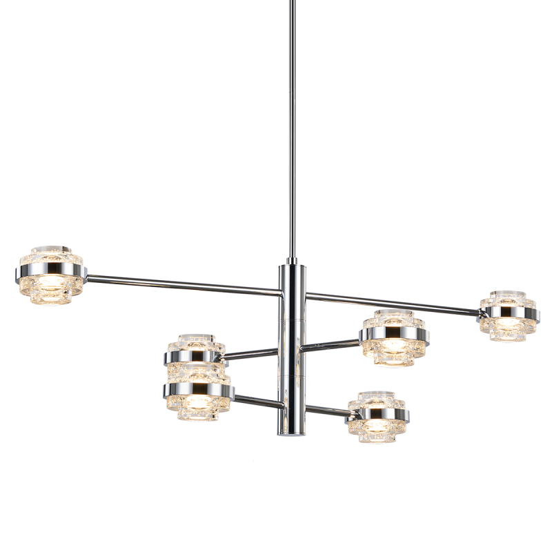 Люстра на штанге Delight Collection MD22030002 MX22030002-6A chrome/clear Люстра на штанге Delight Collection MD22030002 MX22030002-6A chrome/clear