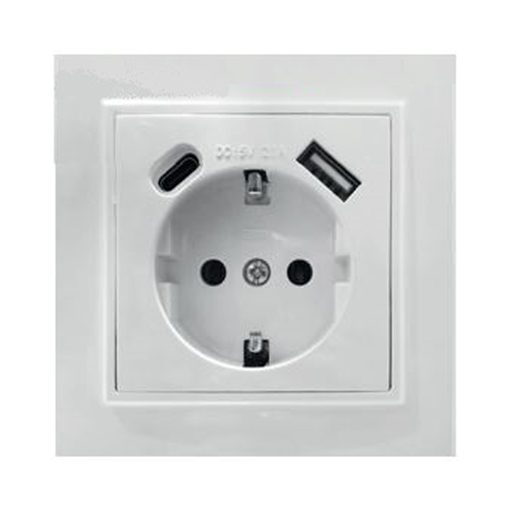 Розетка USB+Type C Stekker Эрна PST16-9016-01 50076