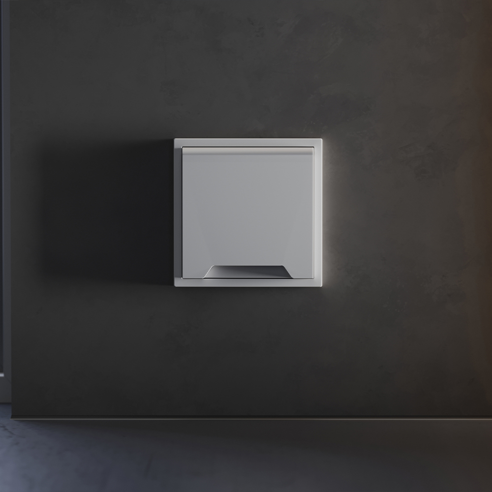 Накладка для розетки с заземлением, защитными шторками и крышкой Voltum S70 (серый) VLS000816