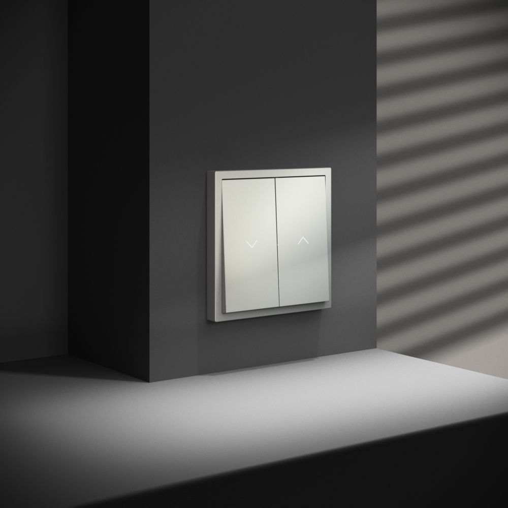 Выключатель встраиваемый Voltum S70 для жалюзи 10А, (сталь) VLS020705