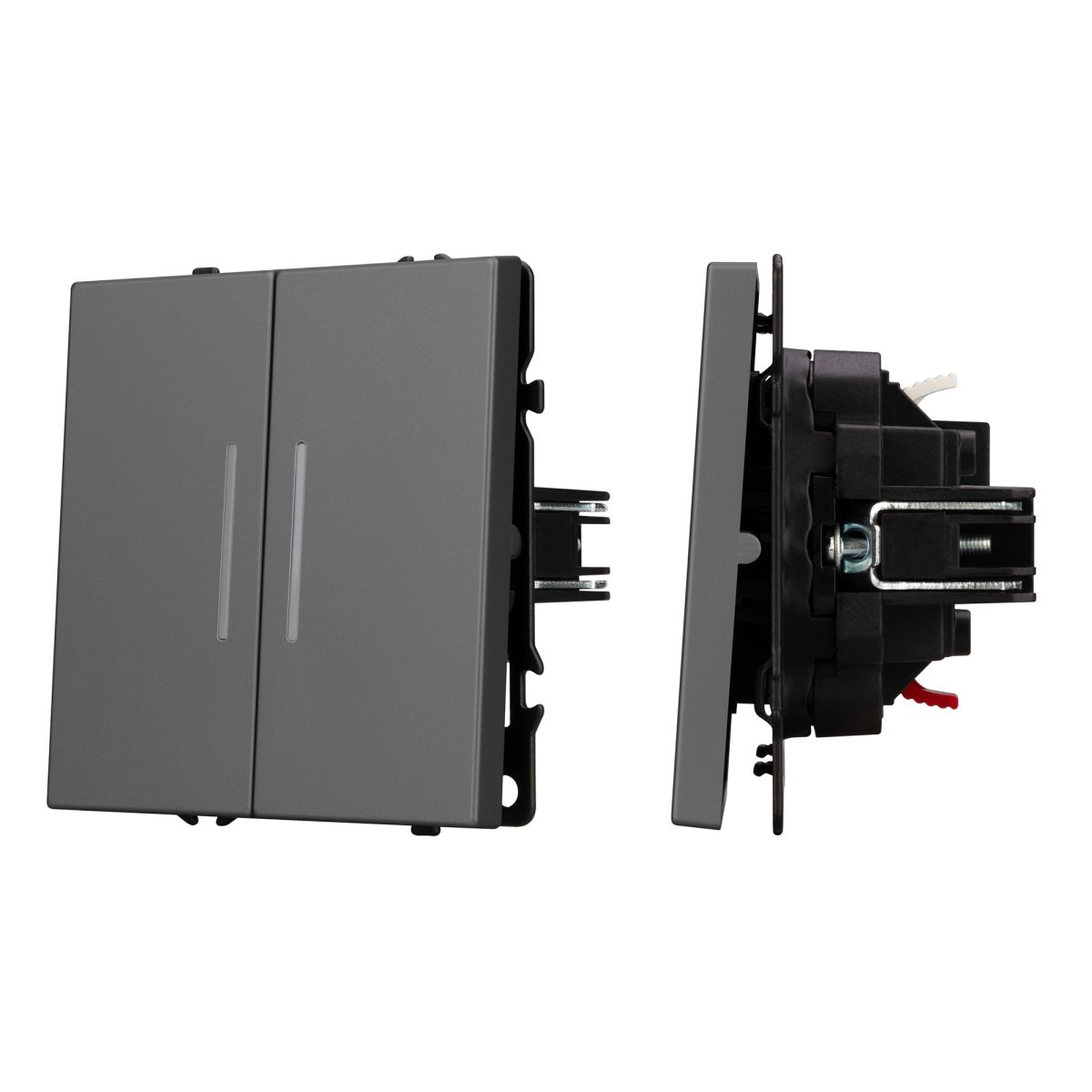 Выключатель 2 кл подсветка софт-тач серый базальт Arlight SWT-MK02-SFPL-L-GR (250V, 10A) 054266(1)