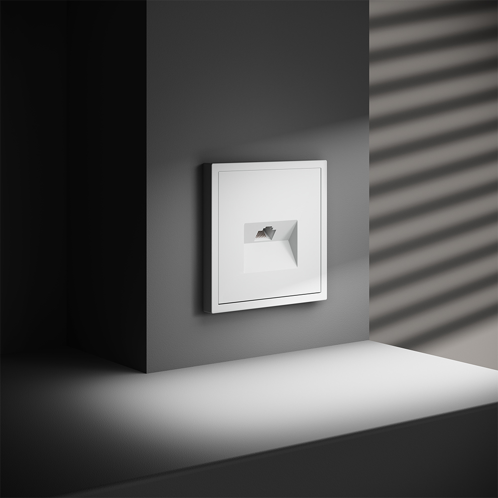 Розетка компьютерная Voltum S70 VLS060102 (белый матовый)