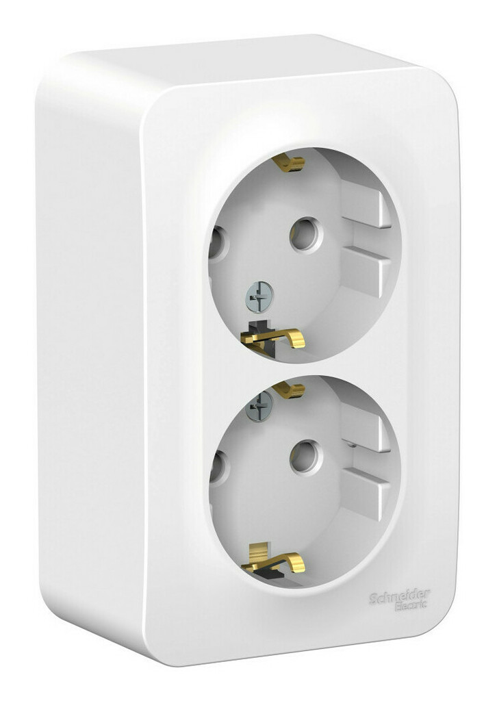 Розетка 2-ая с/з без шторок, 16А, 250В Systeme Electric Blanca наруж BLNRA010201