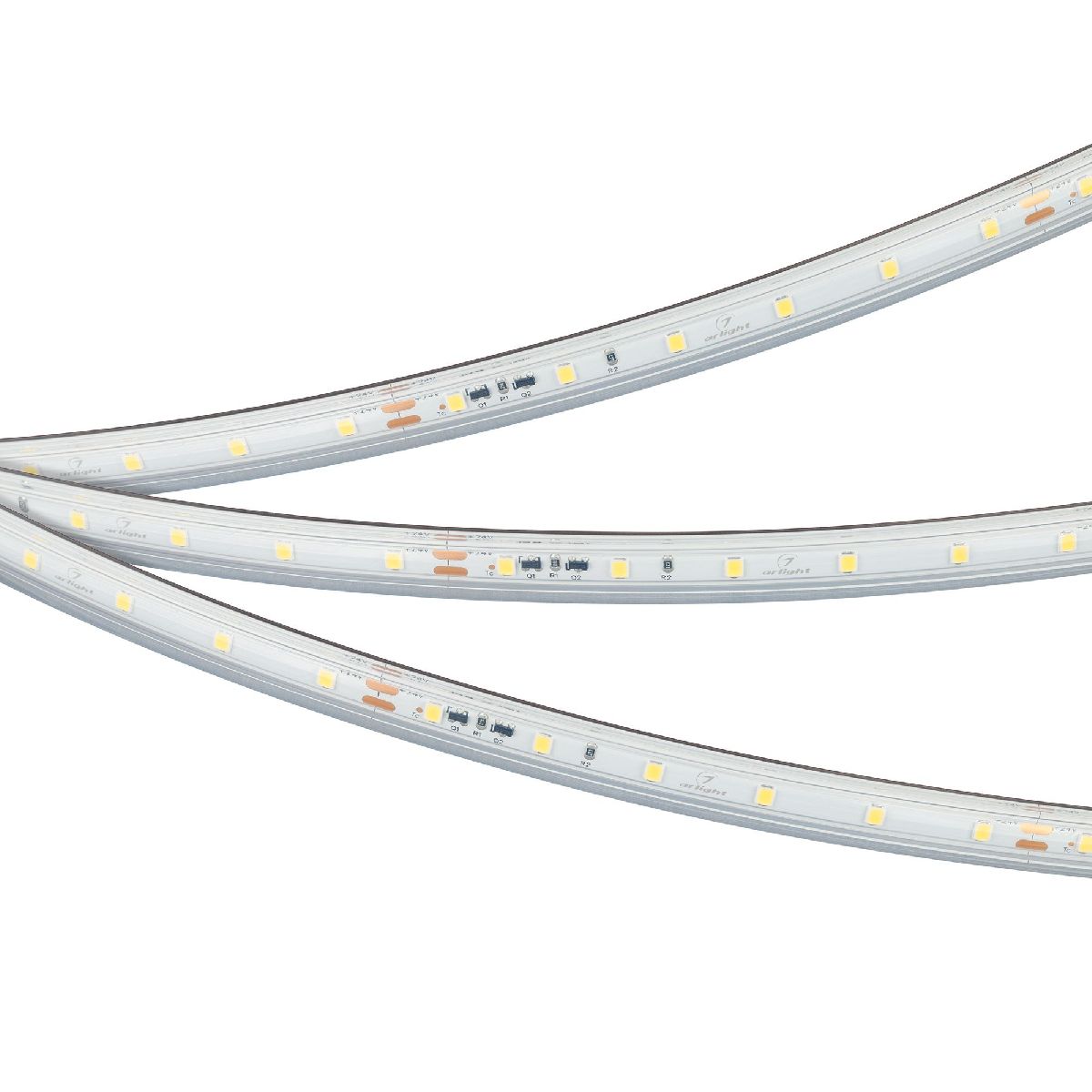 Светодиодная герметичная лента Arlight IC-PS-A60-10mm 24V Warm2700 (4.8 W/m, IP67, 2835, 10m) 050657