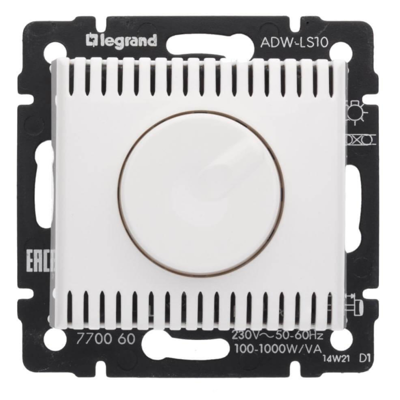 Диммер поворотный Legrand Valena 1000W белый 770060 Диммер поворотный Legrand Valena 1000W белый 770060