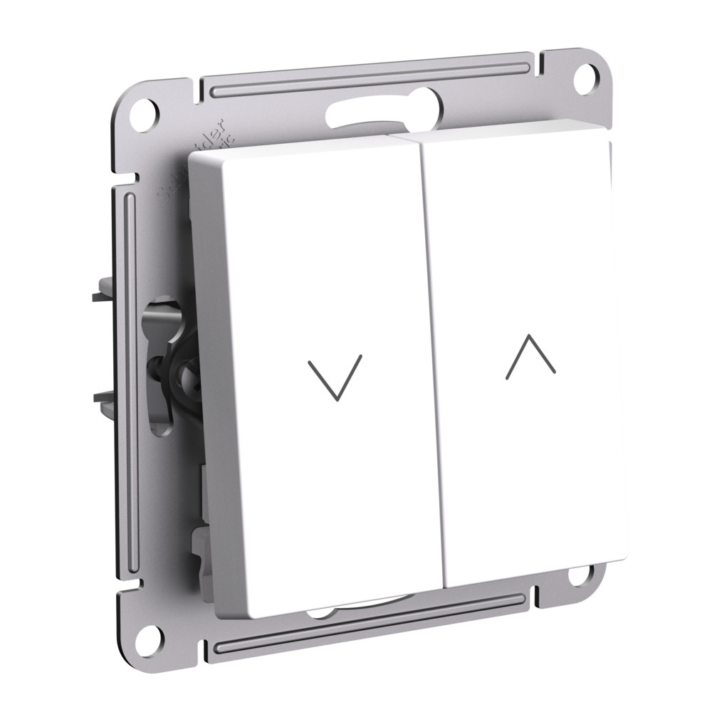 Выключатель 2-клавишный жалюзи, 10А, Systeme Electric AtlasDesign Лотос ATN001319