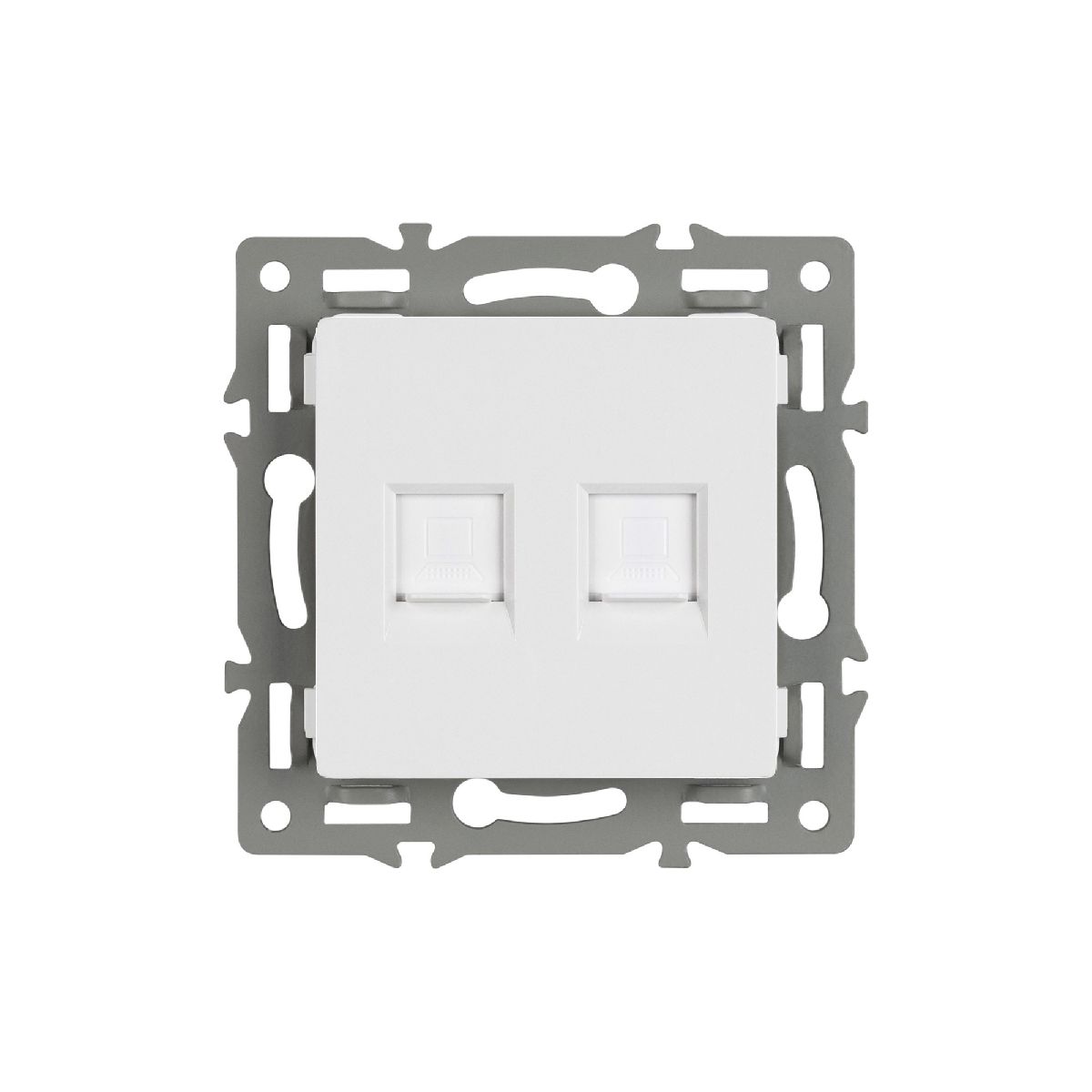 Механизм компьютерной розетки двойной Arlight SCT-MPC2-PL-WH (RJ-45, CAT6) 045336