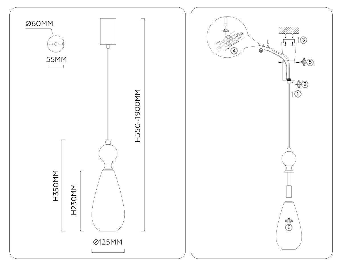Подвесной светильник Ambrella Light High Light Ceramo Modern LH53289