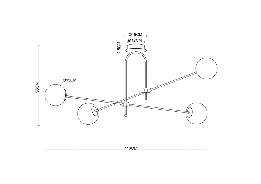Люстра на штанге Arte Lamp Mattino A8625PL-4BK