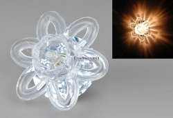 Светильник точечный (спот), G5.3 прозрачный/хром, стекло, цветок, G1513A (G5.3)
