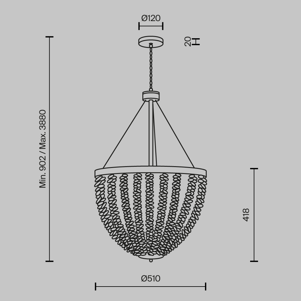 Подвесной светильник Maytoni Intrigue MOD440PL-06BS