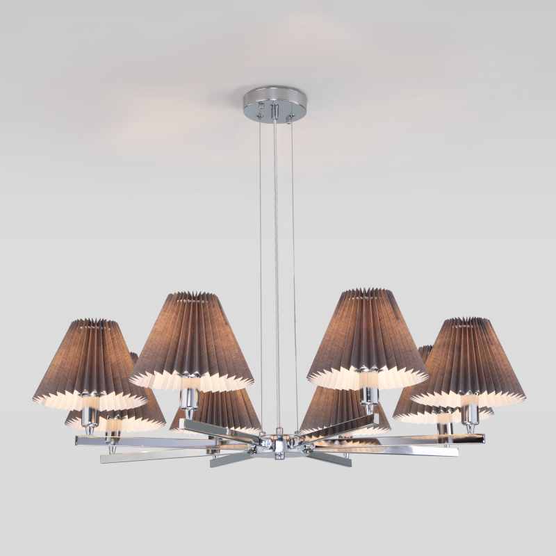 Подвесная люстра Eurosvet Peony 60136/8 хром/графит Подвесная люстра Eurosvet Peony 60136/8 хром/графит