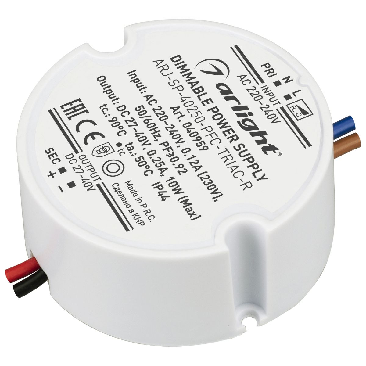 Блок питания Arlight ARJ-SP-40250-PFC-TRIAC-R (10W, 27-40V, 250mA) 040959 Блок питания Arlight ARJ-SP-40250-PFC-TRIAC-R (10W, 27-40V, 250mA) 040959