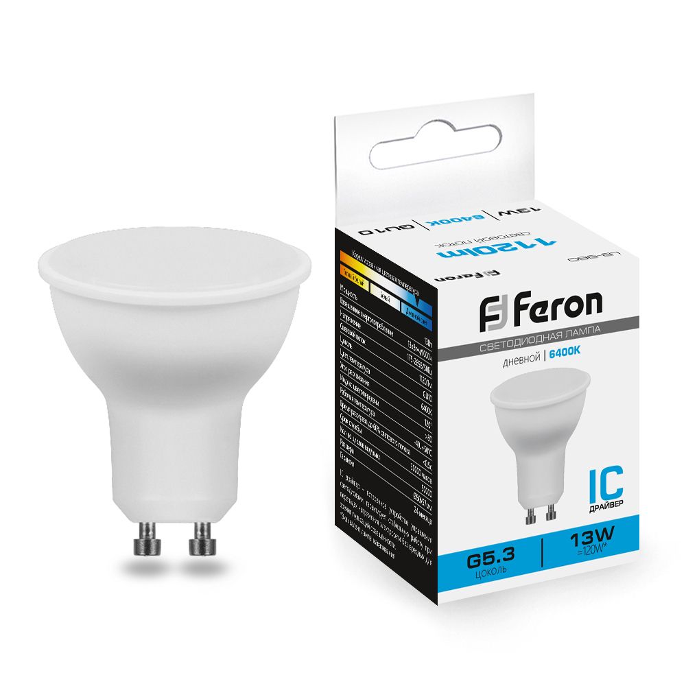 Лампа светодиодная Feron LB-960 MR16 GU10 13W 6400K 38193 Лампа светодиодная Feron LB-960 MR16 GU10 13W 6400K 38193