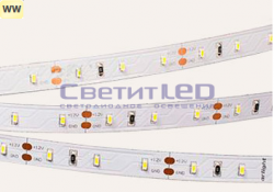 Лента LED, IP33, 12V, SMD3014, 6W/м, 60LED/м, белый теплый