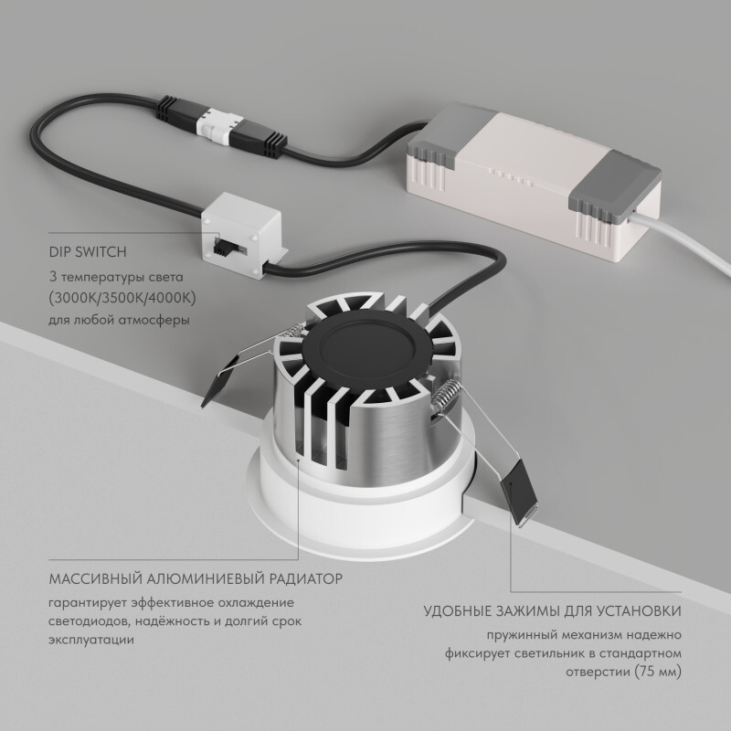 Встраиваемый светильник Denkirs Shine Glow DK2431-WH
