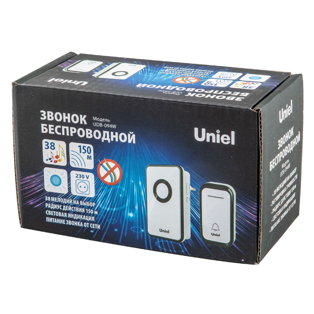 Беспроводной звонок Uniel UDB-094W-R1T1-38S-BL/WH UL-00011365