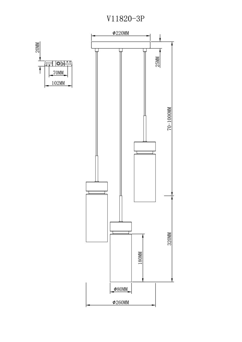 Подвесной светильник Moderli Almero V11820-3P