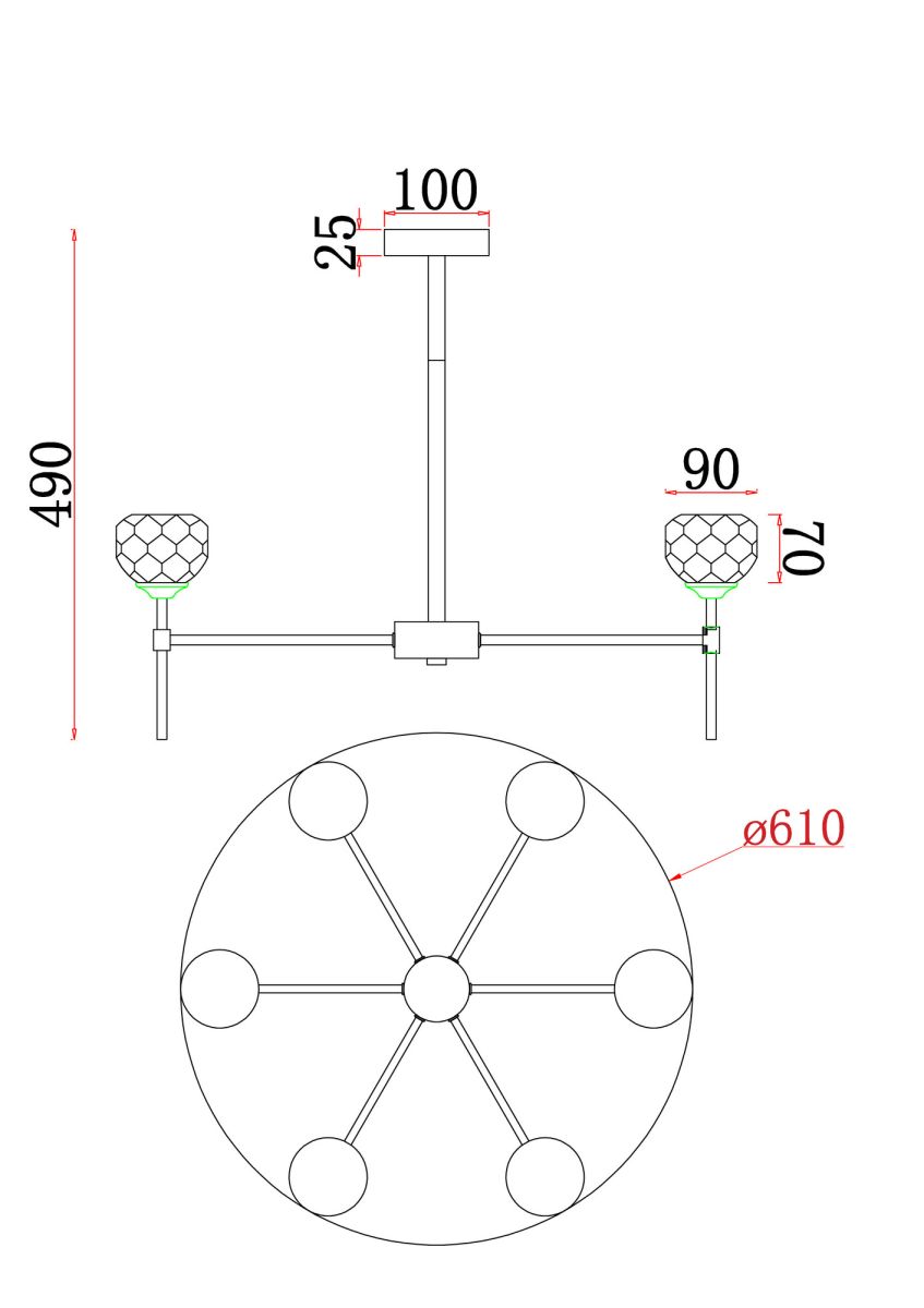 Люстра на штанге Freya Blowball FR5236PL-06BS