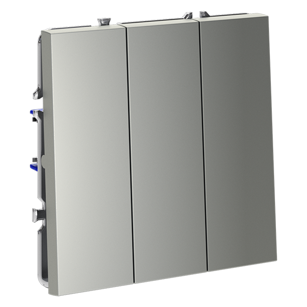 Выключатель трехклавишный Voltum S70 VLS030105 (сталь)