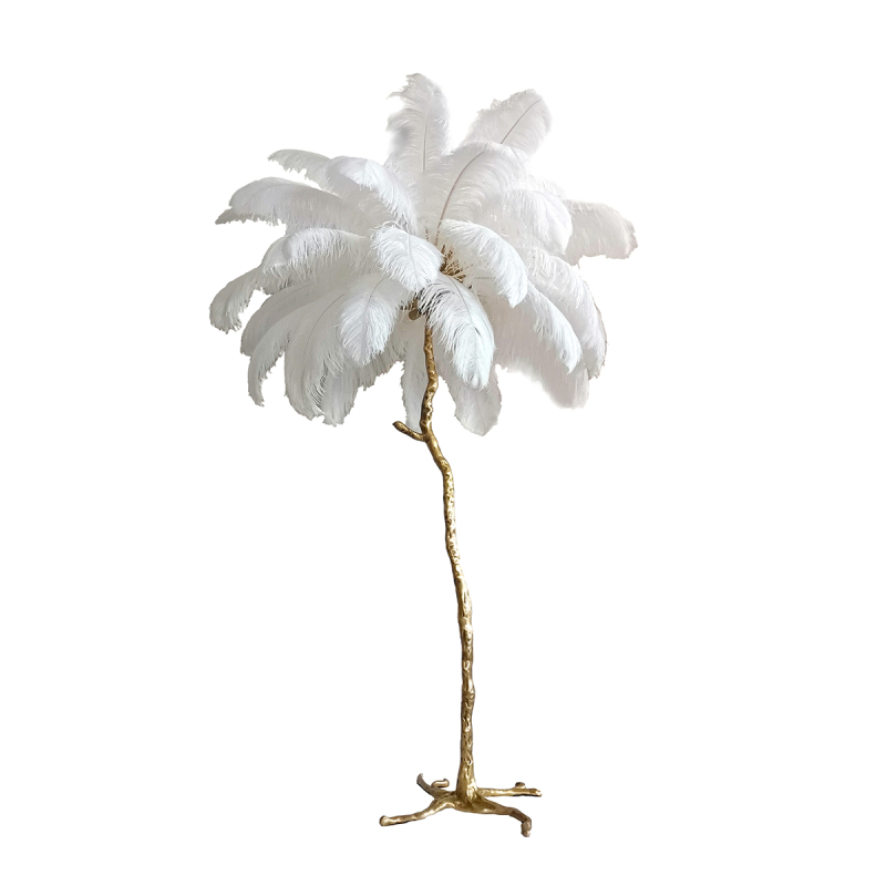 Торшер Delight Collection Ostrich Feather BRFL5014 white/antique brass Торшер Delight Collection Ostrich Feather BRFL5014 white/antique brass