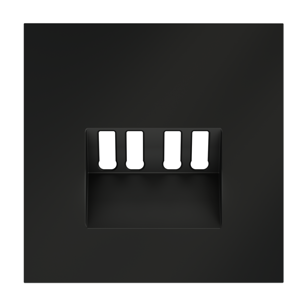 Накладка для розетки акустической 4-местной  Voltum S70 (черный матовый) VLS001508