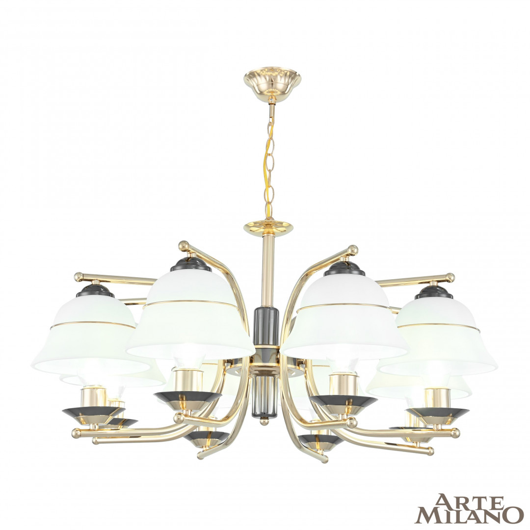 Подвесная люстра Arte Milano Florentia-1240 301240/8 Bk/Gd Подвесная люстра Arte Milano Florentia-1240 301240/8 Bk/Gd