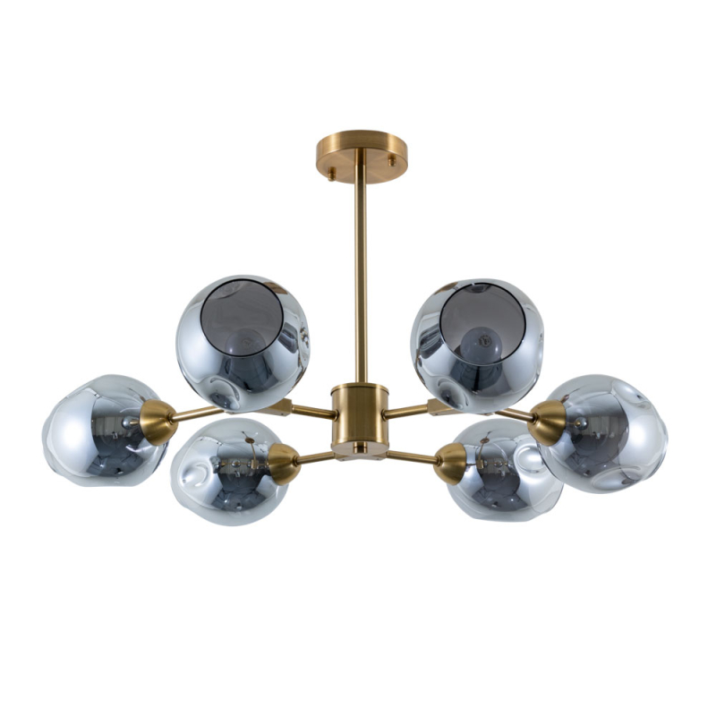 Люстра на штанге Arte Lamp Yuka Smoky A7759PL-6PB Люстра на штанге Arte Lamp Yuka Smoky A7759PL-6PB