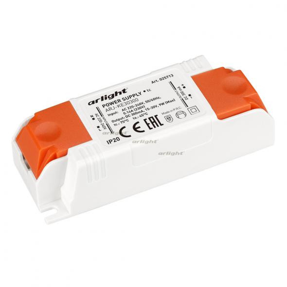 Блок питания Arlight ARJ-KE30300 (9W, 300mA) 025713 Блок питания Arlight ARJ-KE30300 (9W, 300mA) 025713